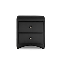 Baxton Studio BBT3106-Black-NS Dorian Upholstered Modern Nightstand